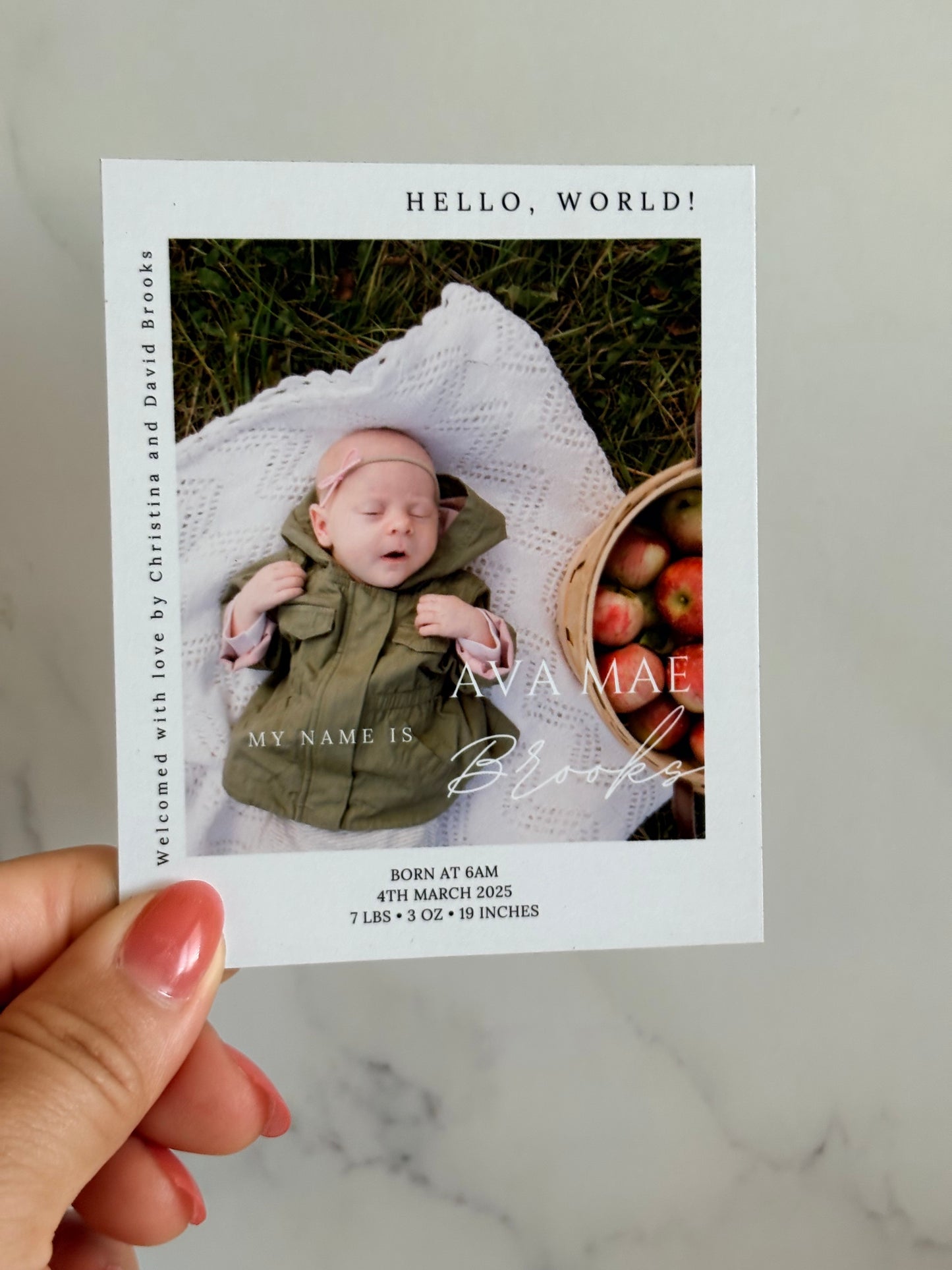 Baby Announcement Magnet: Hello, World!