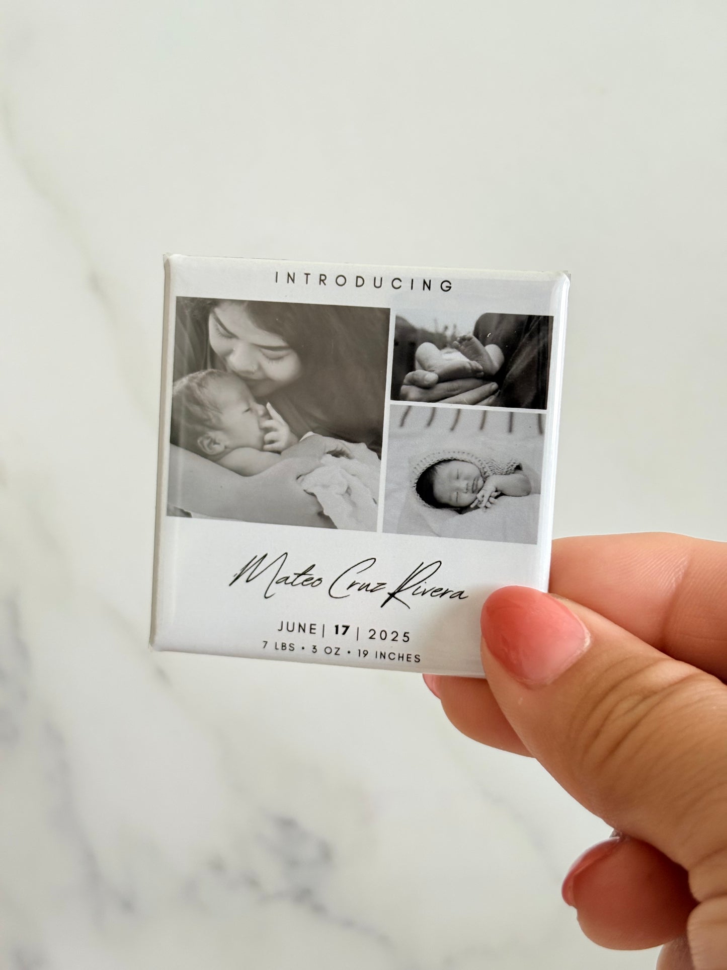 Baby Announcement Magnet: First Moments