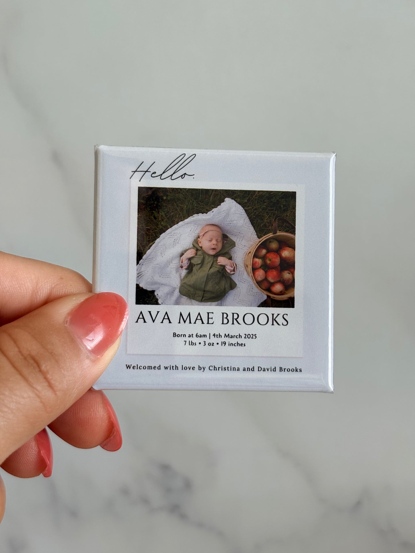 Baby Announcement Magnet: Simple Arrival